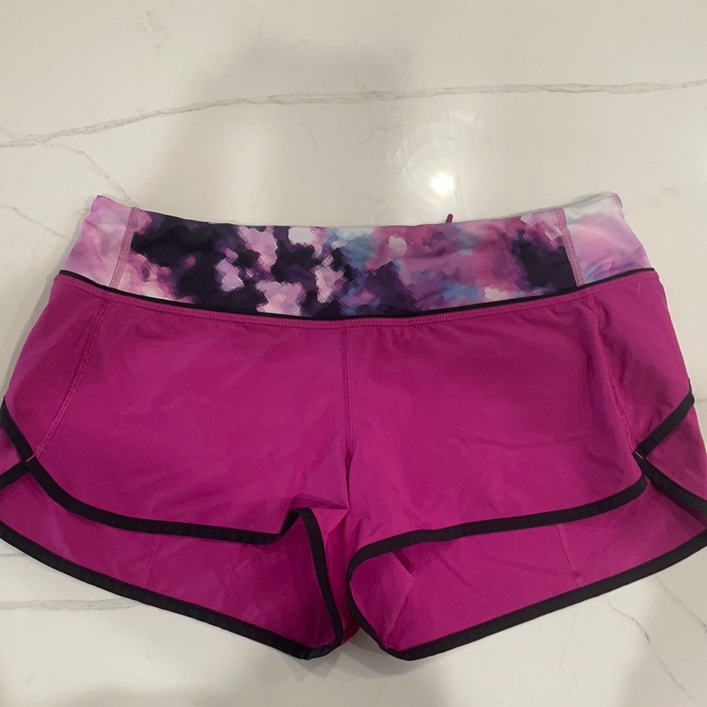 Lululemon speed shorts Raspberry Blooming Pixie 8